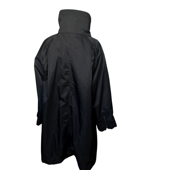 Eileen Fisher Long black nylon cotton fleece lined jacket coat women's sz large - Picture 7 of 9